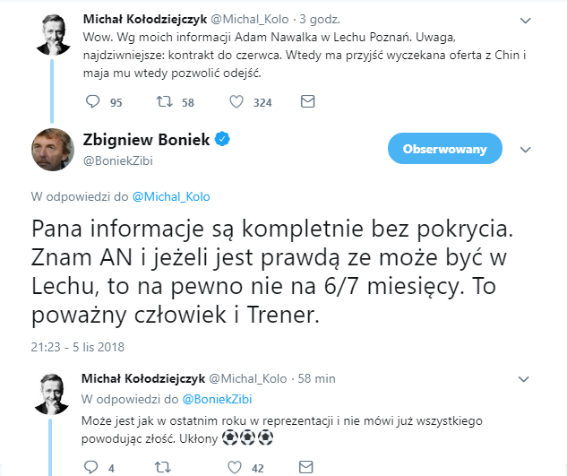 Boniek komentuje doniesienia o Nawałce w Lechu